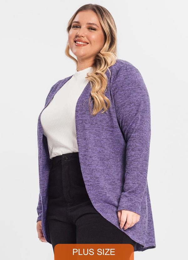 Rovitex - Cardigan Plus Alongado Infinita Cor Roxo