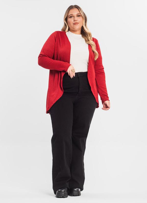 Rovitex - Cardigan Plus Alongado Infinita Cor Vermelho 3