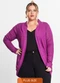 Secret Glam - Cardigan Plus Size em Ribana Canelada Roxo - variação: Roxo