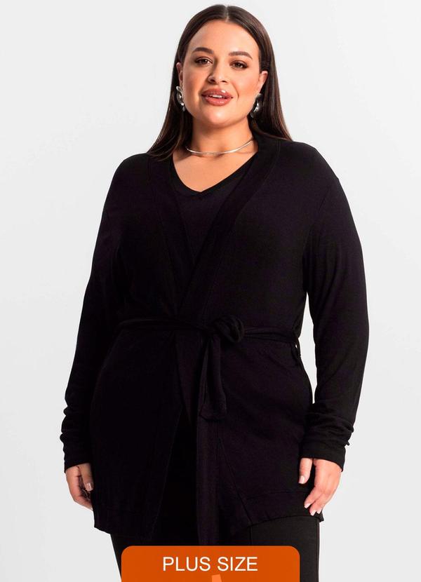 Secret Glam - Cardigan Plus Size Feminino Preto