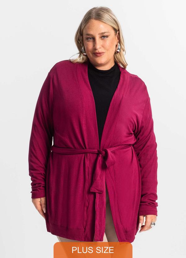 Secret Glam - Cardigan Plus Size Feminino Vermelho