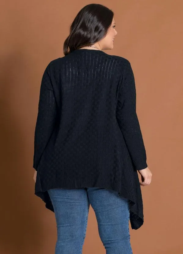 Marguerite - Cardigan Preto Assimétrico Marguerite 5