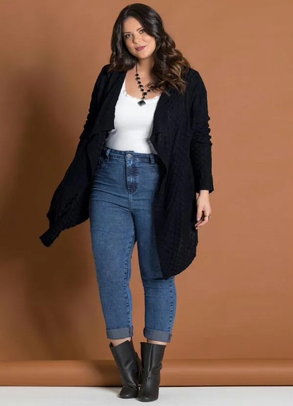 Marguerite - Cardigan Preto Assimétrico Marguerite 2