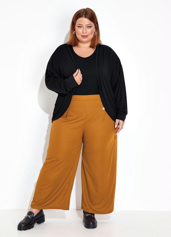 Marguerite - Cardigan Preto em Ribana Plus Size 2
