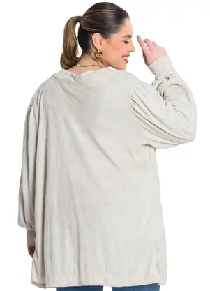 Secret Glam - Cardigan Tricot Shine Bege - SECRET GLAM