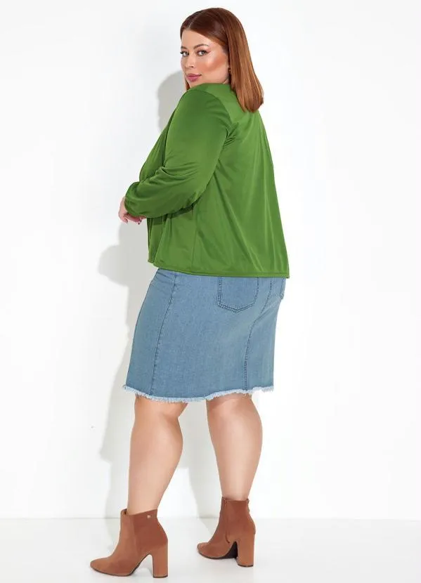 Marguerite - Cardigan Verde Alongado Plus Size 4