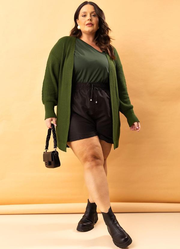 Marguerite - Cardigan Verde Militar em Tricô 2