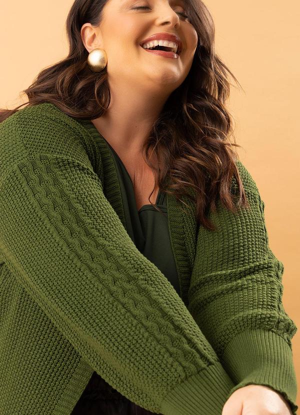 Marguerite - Cardigan Verde Militar em Tricô 3