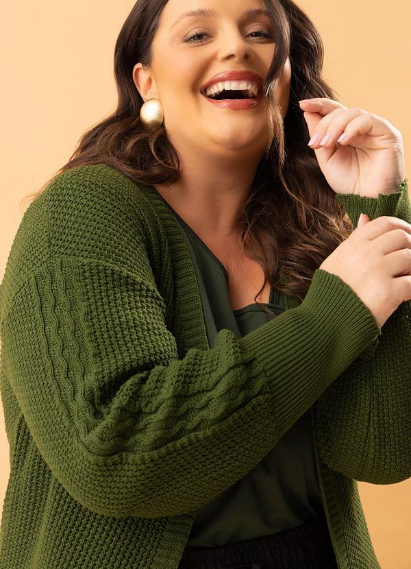 Marguerite - Cardigan Verde Militar em Tricô 4