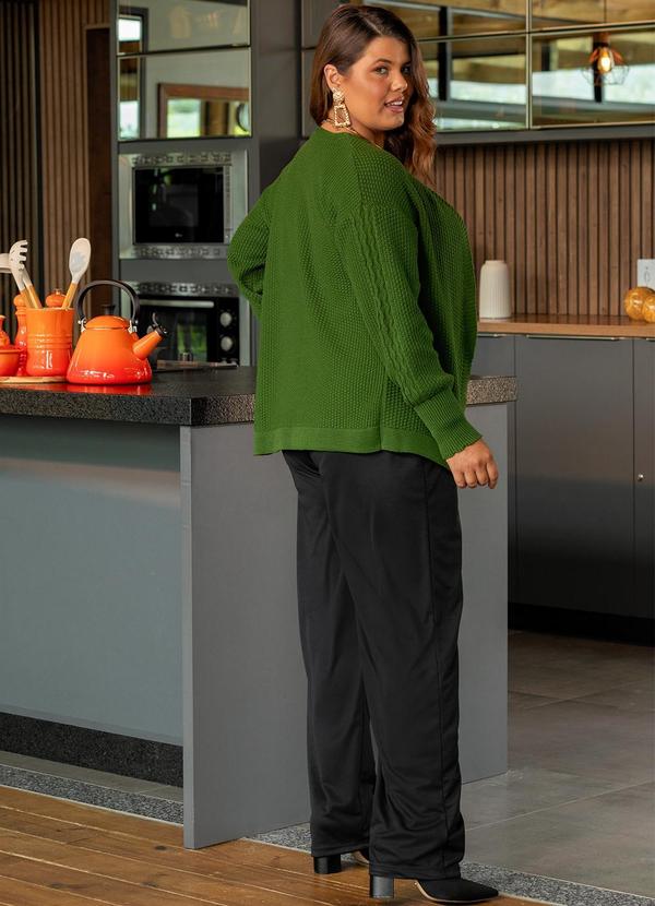 Marguerite - Cardigan Verde Militar em Tricô 8