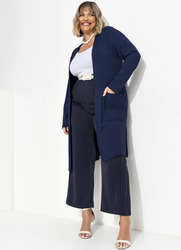 Marguerite - Casaco Azul Marinho em Canelado 3