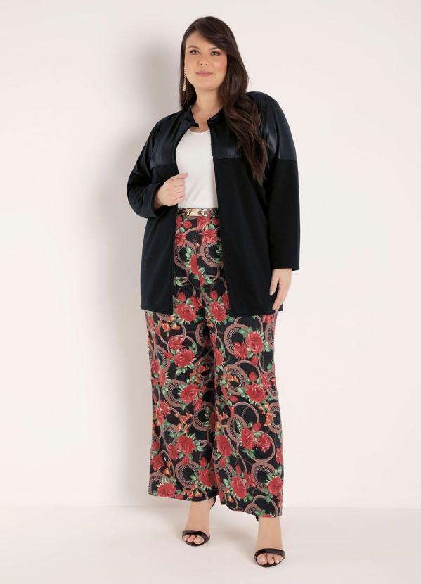 Outlet - Casaco Preto com Cirrê Plus Size 2