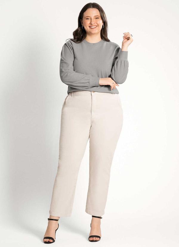 Habana - Blusão Feminino Plus Size Moderno Cinza 2