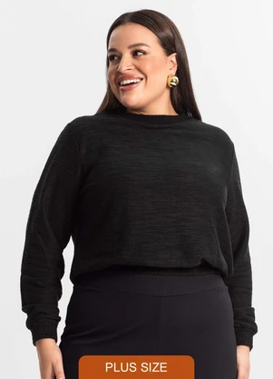 Secret Glam - Blusão Feminino Plus Size Preto - SECRET GLAM