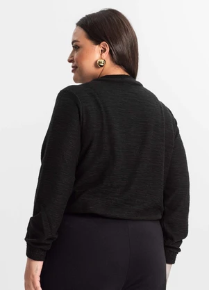 Secret Glam - Blusão Feminino Plus Size Preto - SECRET GLAM