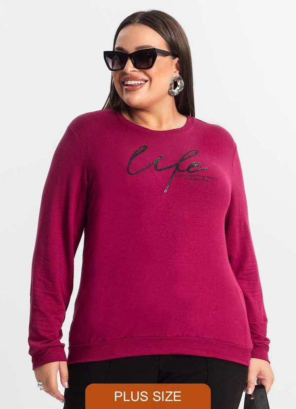 Secret Glam - Blusão Feminino Plus Size Vermelho