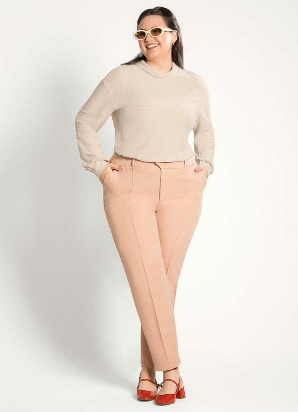 Habana - Blusão Feminino Plus Size Versátil Bege 2