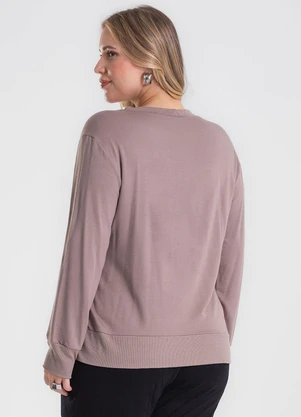 Secret Glam - Blusão Molecotton Plus Size Marrom - SECRET GLAM