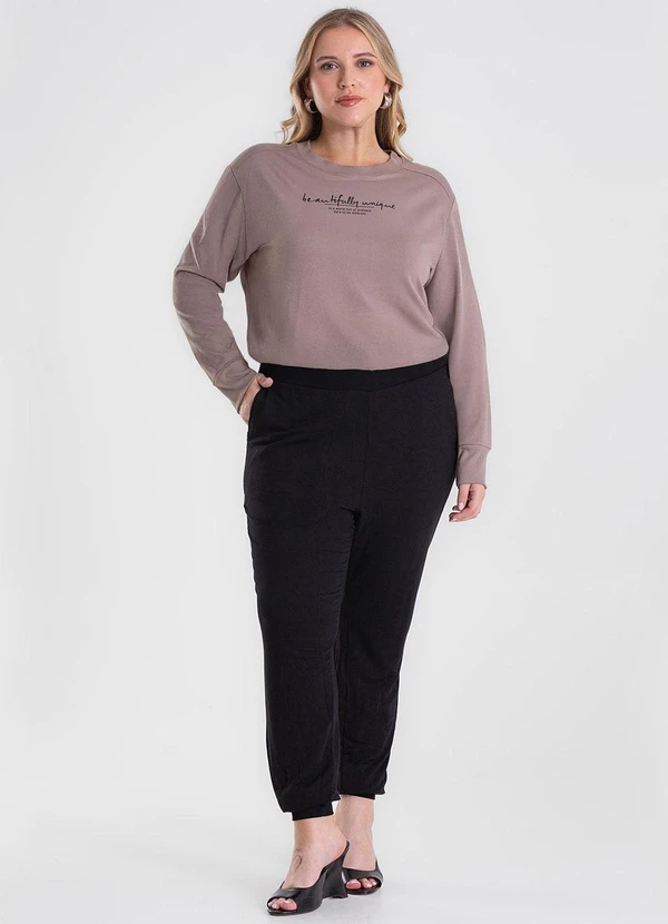 Secret Glam - Blusão Molecotton Plus Size Marrom 3