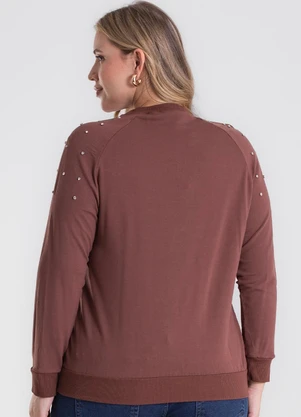 Secret Glam - Blusão Molecotton Plus Size Marrom - SECRET GLAM
