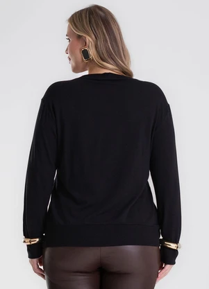 Secret Glam - Blusão Molecotton Plus Size Preto - SECRET GLAM