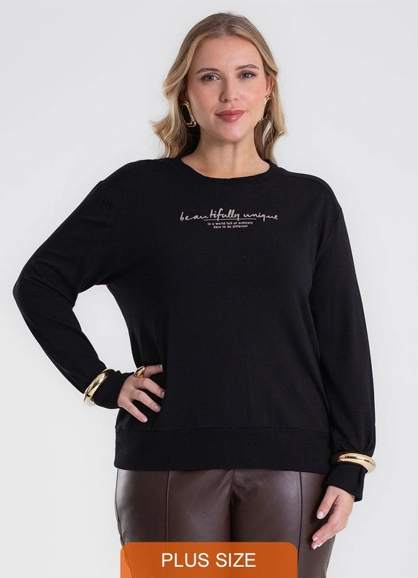 Secret Glam - Blusão Molecotton Plus Size Preto 4