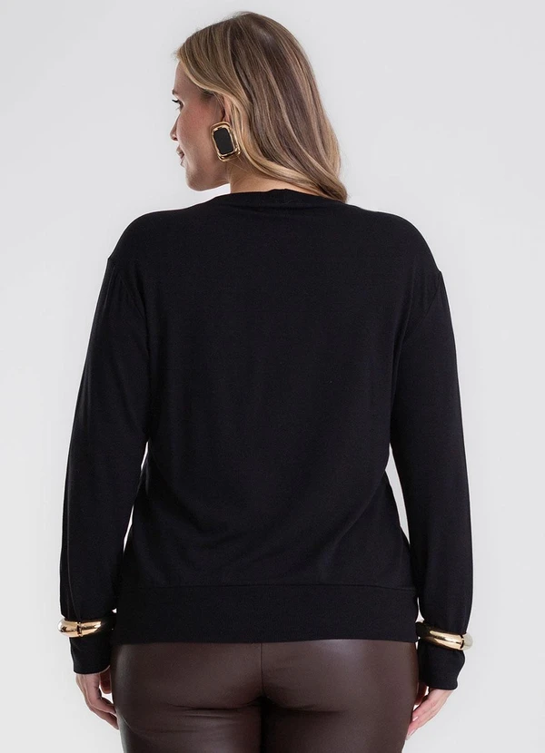 Secret Glam - Blusão Molecotton Plus Size Preto 3