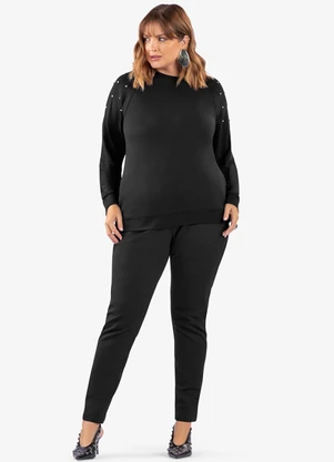 Secret Glam - Blusão Molecotton Plus Size Preto - SECRET GLAM