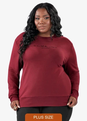 Secret Glam - Blusão Molecotton Plus Size Vermelho - SECRET GLAM
