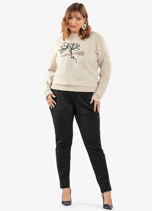 Secret Glam - Blusão Moletom Plus Size Bege - SECRET GLAM