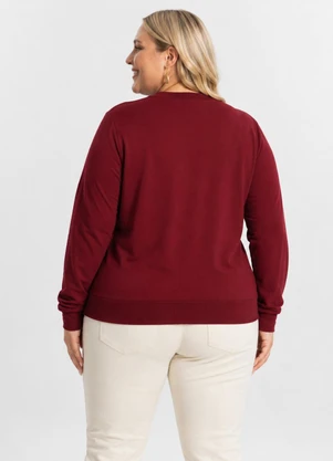 Secret Glam - Blusão Plus Size Manga Longa Vermelho - SECRET GLAM