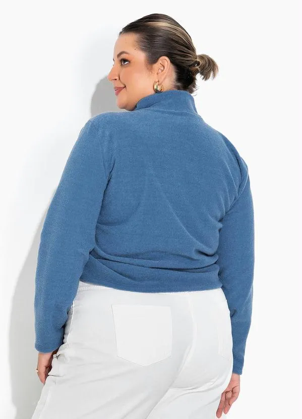 Marguerite - Casaco Azul com Cordão Ajustável Plus Size 2