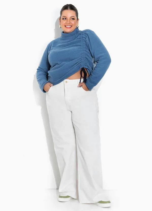Marguerite - Casaco Azul com Cordão Ajustável Plus Size 4