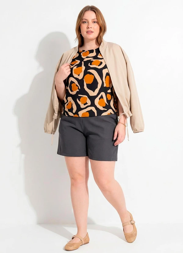 Marguerite - Casaco Bege Bomber Tecido Plano 8