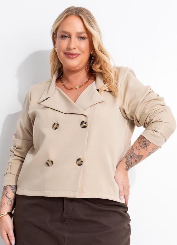 Casaco Bege Trench Coat Curto