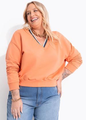 Casaco (Coral) em Moletom sem Pel�cia