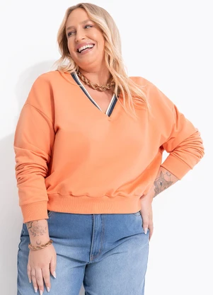 Marguerite - Casaco Coral em Moletom sem Pelúcia - MARGUERITE