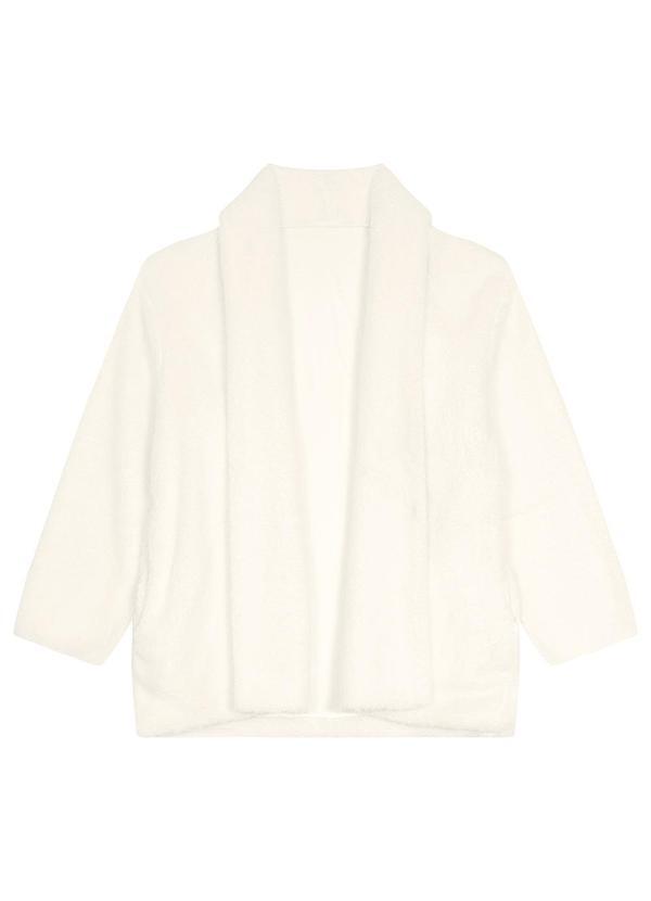 Malwee - Casaco Feminino em Pelúcia Plus Bege 5