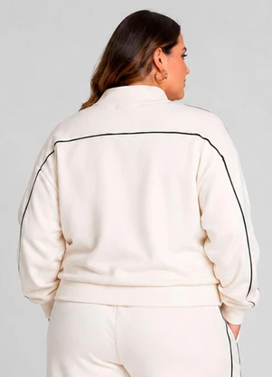 Dianna - Casaco Feminino Gola Alta Dupla Bege - DIANNA
