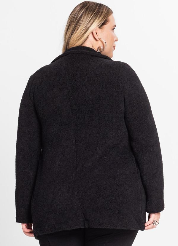 Secret Glam - Casaco Feminino Plus Size em Tweed Preto 1