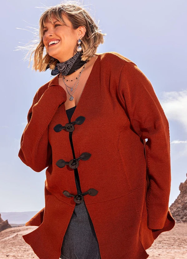 Marguerite - Casaco Ferrugem em Tricô