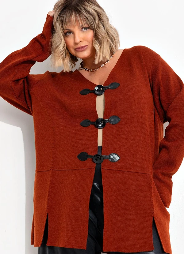 Marguerite - Casaco Ferrugem em Tricô 15