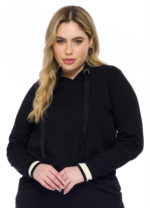 Lisamour - Casaco Liso em Bodycon Preto