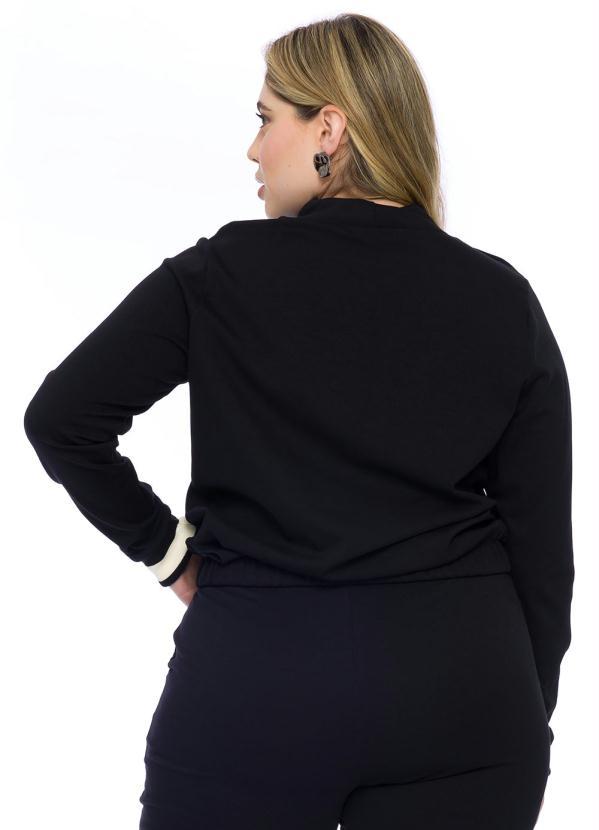 Lisamour - Casaco Liso em Bodycon Preto 2