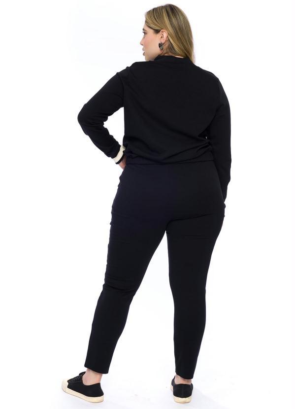 Lisamour - Casaco Liso em Bodycon Preto 4