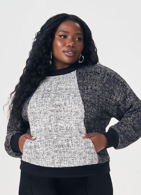 Lisamour - Casaco Manga Longa com Recorte Frontal Preto 1