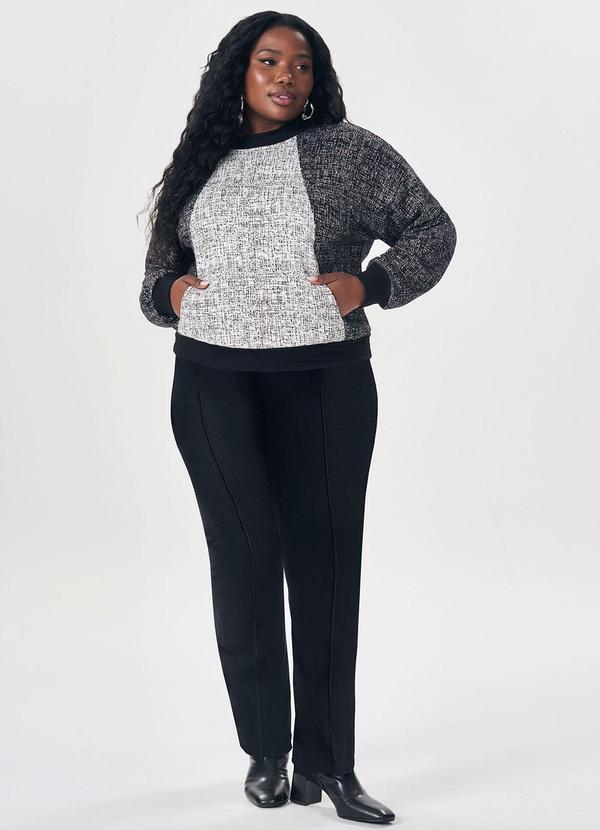 Lisamour - Casaco Manga Longa com Recorte Frontal Preto 2