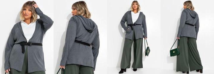 Casaco Mescla Escuro em Tric