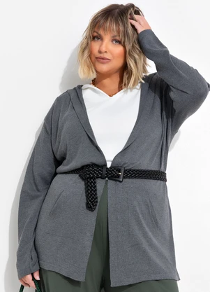 Marguerite - Casaco Mescla Escuro em Tricô - MARGUERITE