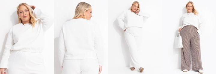 Casaco Off White em Moletom Peluciado